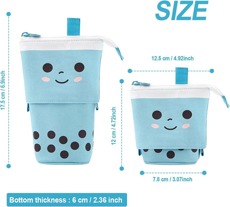 woobles Cute Pencil Case Sliding Unique Telescopic Pencil Bag Milk Tea Shape Retractable Storage Bag Cosmetic Bag 1PC - Image 5